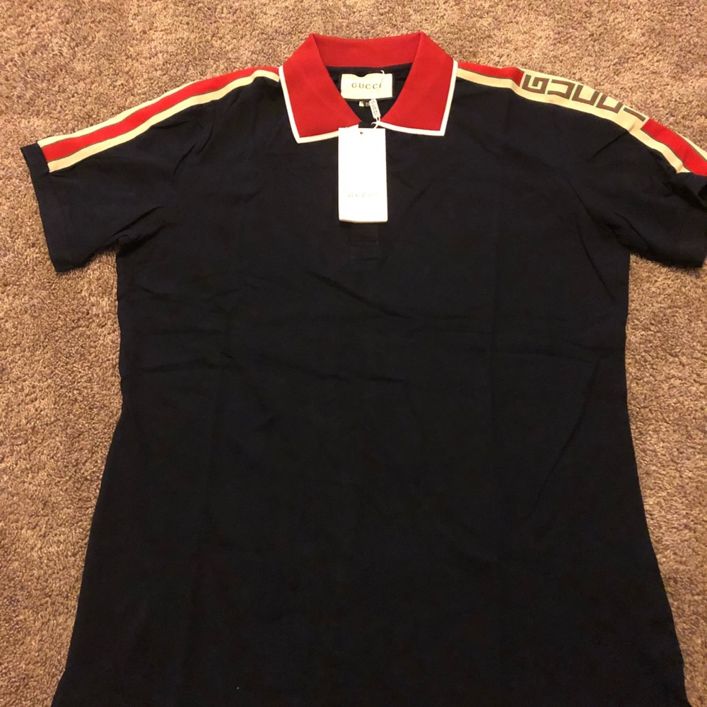 Blue Gucci Polo Shirt